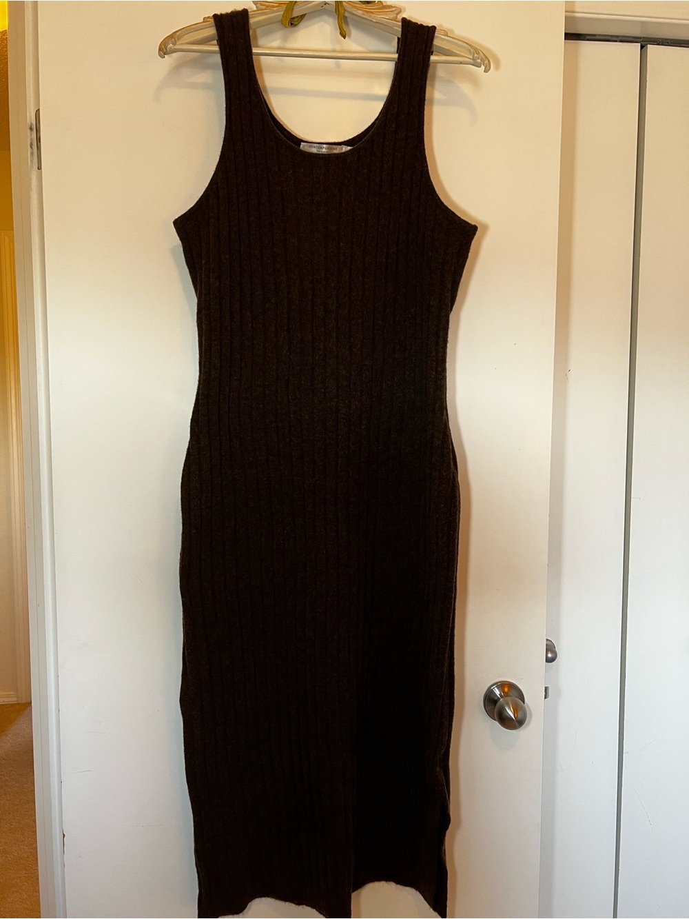 Contemporaine (Simons) Brown Ribbed Knit Tank Maxi Dress — Size XL